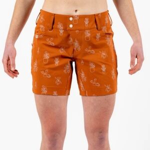 Wild Rye 7” Freda Plants Bike Shorts Succulents Orange Size 6